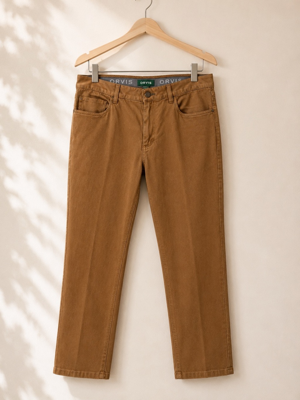 Orvis Men's 34x34 Brown Khaki Straight Leg Casual Dress Travel Chino Pants EUC